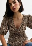 Блуза LEOPARD PRINT V-NECK New Look, коричневый - фото 4