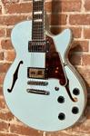 Электрогитара D'Angelico Premier SS Semi-Hollow Single Cut with Stop Tailpiece, Sky Blue, We Ship Fast! - фото