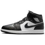 Кроссовки 1 Mid Off Noir Toe Jordan, Black White - фото