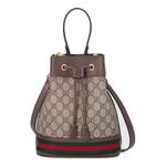 Сумка (WMNS) Gucci Ophidia Logo Stripe Webbing Canvas Drawstring handbag Small / Brown Classic - фото