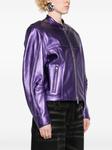 LaQuan Smith бомбер с эффектом металлик, фиолетовый - фото 3