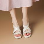 Римские сандалии женские Rosa Bianca, Ecru - фото 11