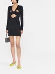AMBUSH жаккардовое платье мини с монограммой, черный - фото 2