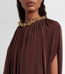 Мини-платье с драпировкой и декором Xu Zhi, Brown - фото 4