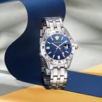 VERSACE Часы Greca Time Gmt 41mm, Blue Dial - фото 11