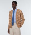 Шелковый жаккардовый галстук gg Gucci, синий - фото 2