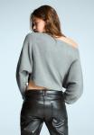 Джемпер Bershka BRAIDED BOAT NECK, Grey - фото 2