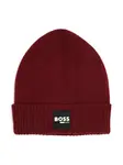Шапка бини с нашивкой-логотипом BOSS Kidswear, красный - фото