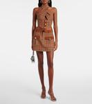 Мини-юбка из шерстяной ткани в клетку Area, Caramel Multi - фото 2