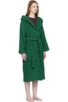 Tekla Зеленый махровый халат с капюшоном - фото 2