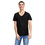 Футболка с коротким рукавом Jack & Jones Basic V-Neck, черный - фото