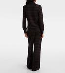 Штаны Yadira Kick вязаные расклешенные Veronica Beard, Navy/Dark Umber Multi - фото 3