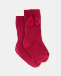 Детский простой носок с помпоном Coconut El Corte Inglés, бордовый - фото