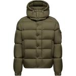 Пуловер с капюшоном на молнии Moncler, оливковый - фото