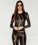 Боди женское Versace Jeans Couture с принтом из золотых цепей, черный - фото 3