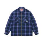 Рубашка Supreme Thermal Lined Zip Up Flannel Shirt 'Blue' - фото