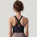 Женский спортивный топ-кроп с перекрестными лямками и круглым вырезом Anna-Kaci, Mauve Pink - фото 4