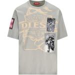 Футболка с принтом DIESEL, серый - фото