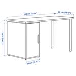 Рабочий стол с тумбой IKEA LAGKAPTEN/ALEX, 140x60 см, дуб/белый - фото 2