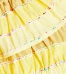 Укороченный хлопковый топ в полоску с оборками Paade Mode, желтый - фото 2