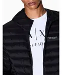 Пуховая куртка на молнии с капюшоном Armani Exchange, черный - фото 4