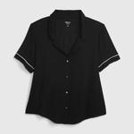 Верх пижамы с контрастной окантовкой Gap, черный - фото 3