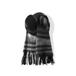 Вязаный шарф унисекс, Black Gray+Black Gray - фото 8