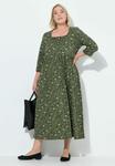 Платье Ulla Popken TWISTING FLORAL EMPIRE, Olive Grey/Olive - фото 2