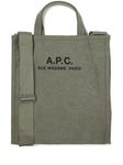 A.P.C. сумка-тоут с логотипом, зеленый - фото