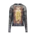 Свитер Jean Paul Gaultier Médaillon Printed Mesh Oversized Crewneck Top, Black - фото