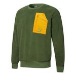 Свитер retro sherpa crew neck sweatshirt 'green' Puma, зеленый - фото