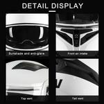 Шлем модуляр Uueybsg с микрофоном, черный / белый - фото 5