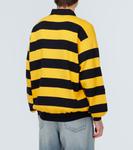 Полосатый хлопковый поло-свитер Miu Miu, Blu + Giallo - фото 4