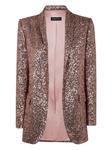 Блейзер, украшенный пайетками DRHOPE, розовый - фото