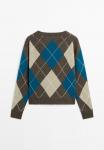 Джемпер Massimo Dutti ARGYLE V-NECK, Dark Blue - фото 7
