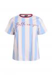Футболка Zizzi Print T-shirt, Blue Stripe/Light Blue - фото 4