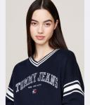 Свитер Tommy Jeans Varsity, синий - фото 4