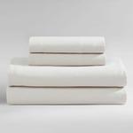 Calvin Klein Комплект постельного белья Queen, кремовый, из предварительно выстиранной мягкой льняной смеси, включает пододеяльник, простыню и наволочки - фото