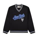 Пуловер Aimé Leon Dore x New York Mets Nylon V-Neck Pullover Jet Black, черный - фото