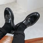 Лоферы мужские черный Weishibangwei - фото 6