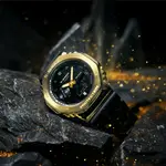 Унисекс парные часы серии Black CASIO, черное золото [Восьмиугольник+Блок] - фото 5