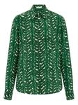 Шелковая рубашка с принтом в виде листьев Ferragamo, зеленый - фото