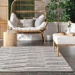 Ковер nuLOOM, 122 x 183 см, Lorene High-Low геометрический для дома и улицы, Light Grey - фото 7