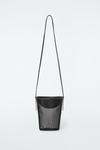 Маленькая сумка-ведро из сетчатой ткани COS, черный - фото 4