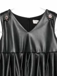 Платье из плиссированной кожи Twinset Kids, черный - фото 3