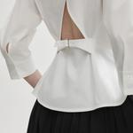 ELLE Рубашка Women's White Boat neck Moderate - фото 7