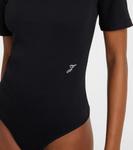 Вышитый хлопковый боди Jacquemus, черный - фото 5