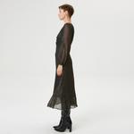 Платье миди с эффектом золотых блесток и v-образным вырезом Smart And Joy, черный - фото 4