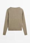 Джемпер Massimo Dutti LONG SLEEVES WITH V-NECK, Green - фото 7