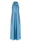 Платье макси без рукавов с бантом Forte Forte, синий - фото
